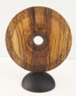 Standind disc - turned, textured, carved and pyrographed