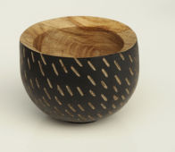 Scorched and carved Oak bowl