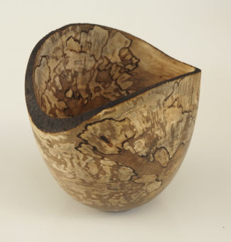 Spalted natural edge wooden bowl 