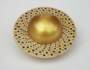 turned, and painted wooden planet-box