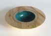 Turned and painted wooden Lacewood bowl