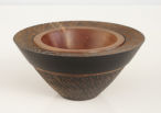 Turned wooden bowl carved and dyed